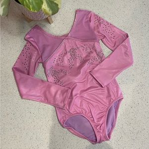 EUC: Cat & Jack Girls Shimmer Gymnastic Long sleeve Leotard